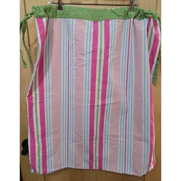 Pottery Barn Kids Striped Cotton Storage/Laundry bag With Green Ties - Picture 2 of 9